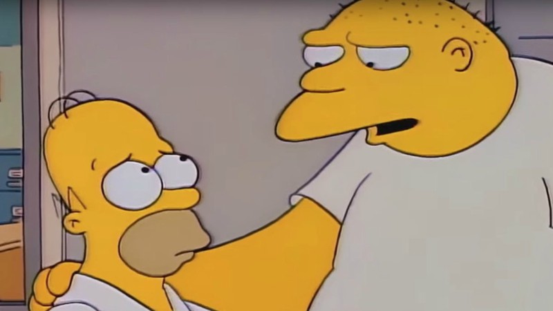 Homer Simpson e Leon Kompowsky, personagem dublado por Michael Jackson (Foto:Reprodução)