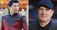 Simu Liu como Shang-Chi em Shang-Chi e a Lenda dos Dez Anéis (Foto: Divulgação / Marvel) | Kevin Feige (Foto: Jordan Strauss / Invision / AP)