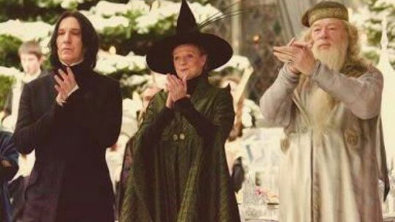 Snape, Minerva e Dumbledore em Harry Potter (Foto: Reprodução/Warner Bros. Pictures)