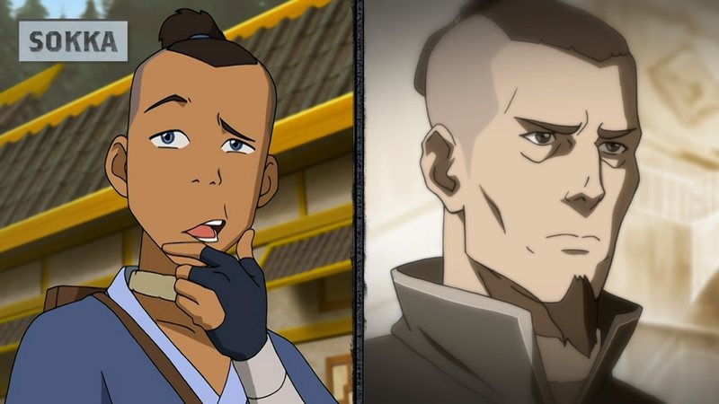 Sokka em A Lenda de Aang e A Lenda de Korra (foto: reprodução/ YouTube/ Nickelodeon)