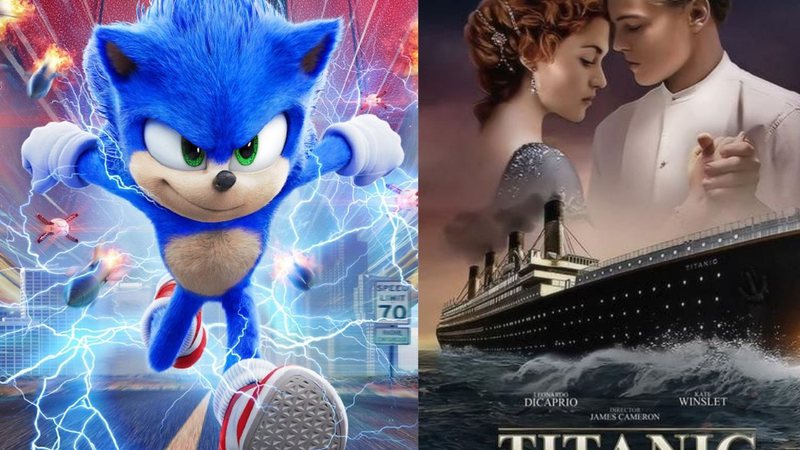 Pôster de Sonic (Foto: Reprodução) e Pôster de Titanic (Foto: Reprodução)