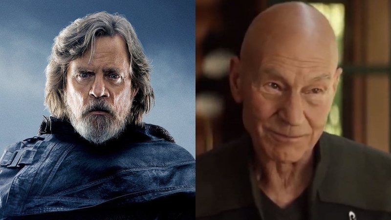 Mark Hamill, de Star Wars, e Patrick Stewart, de Star Trek (Fotos; Divulgação)