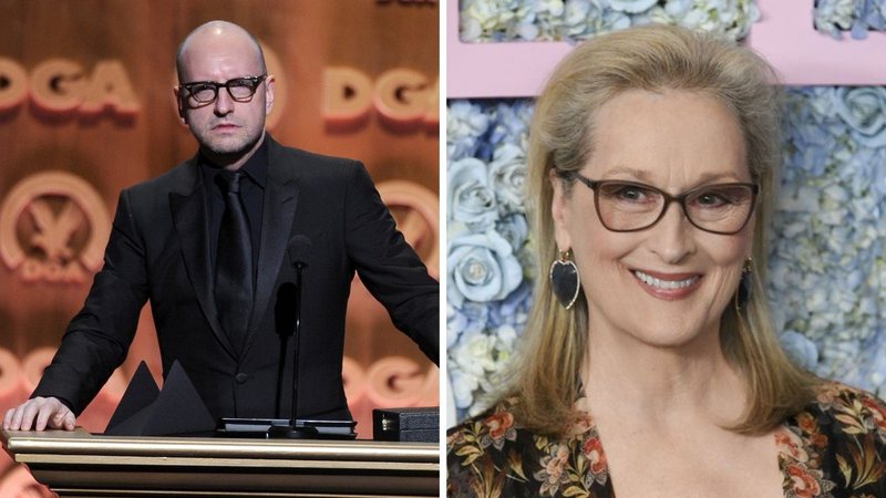 Steven Soderbergh (Foto: Getty Images / Alberto E. Rodriguez / Equipe) e Meryl Streep em evento da segunda temporada de Big Little Lies (Foto:Evan Agostini/Invision/AP)