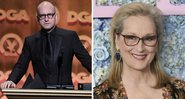 Steven Soderbergh (Foto: Getty Images / Alberto E. Rodriguez / Equipe) e Meryl Streep em evento da segunda temporada de Big Little Lies (Foto:Evan Agostini/Invision/AP)