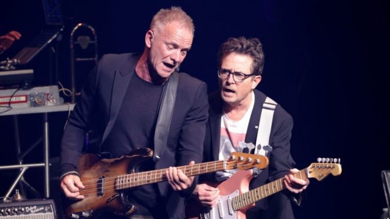 Sting e Michael J. Fox (Foto: Getty Images)