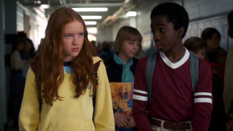 Sadie Sink como Max e Caleb McLaughlin como Lucas em Stranger Things (Foto: reprodução / Netflix)