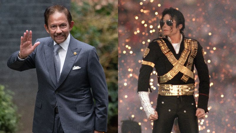 Michael Jackson no Superbowl / Hassanal Bokiah em visita ao Reino Unido (foto: reprodução Getty Images/ George Rose/ Leon Neal)