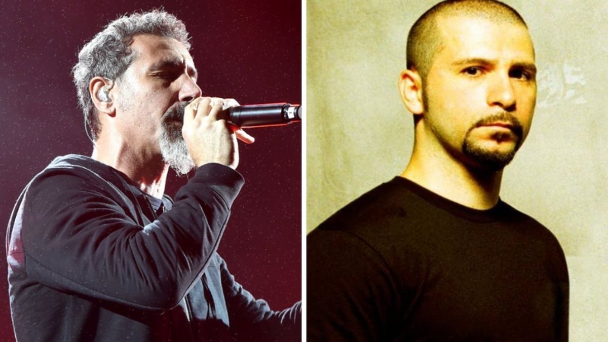 Serj Tankian, do System of A Down (Foto: Kevin Winter/Getty Images para ABA) e John Dolmayan (Foto: Divulgação)