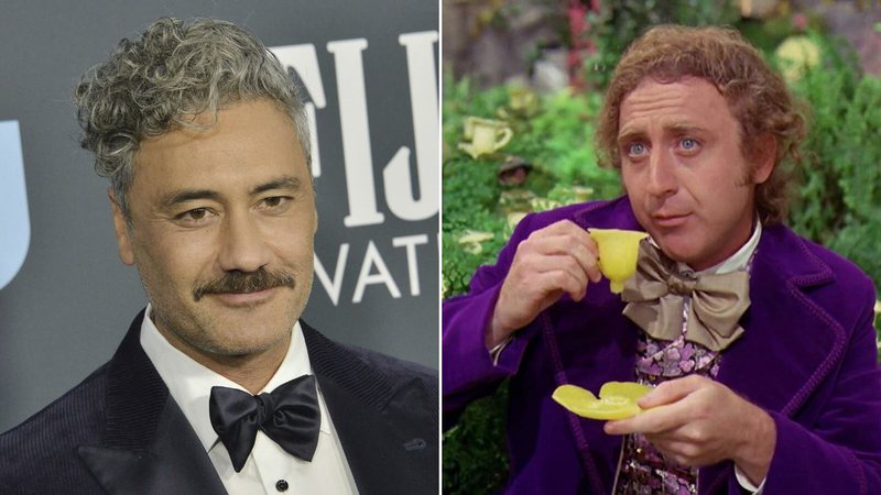 Taika Waititi e Gene Wilder como Willy Wonka em A Fantástica Fábrica de Chocolate (Fotos: Sthanlee B. Mirador/Sipa USA e Reprodução)