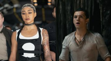 Tati Gabrielle e Tom Holland em Uncharted: Fora do Mapa (Foto: Reprodução /Twitter)