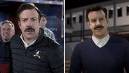 Jason Sudeikis em Ted Lasso (Foto: Divulgação / Apple TV+) e personagem no FIFA 23 (Foto: Reprodução/EA Sports)