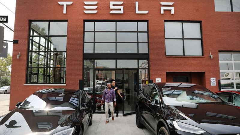 Carros da Tesla (Foto: Getty Images / Spencer Platt / Equipe)