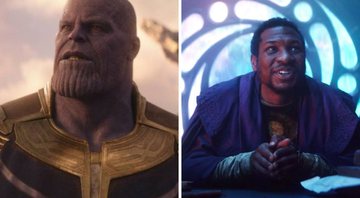 Thanos em Vingadores: Guerra Infinita (Foto: Reprodução/Disney) e Aquele Que Permanece em Loki (Foto: Reprodução/Disney+)