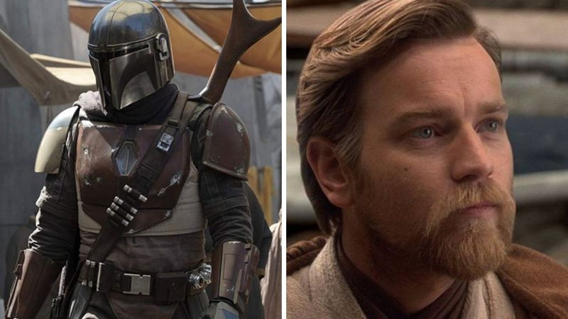 The Mandalorian (foto: Reprodução/Disney) e Ewan McGregor como Obi-Wan Kenobi em Star Wars (Foto: Reprodução/Lucasfilm)