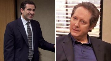 Steve Carell como Michal Scott em The Office (Foto: Reprodução/NBC) e James Spader como Robert California (Foto: Reprodução/NBC)