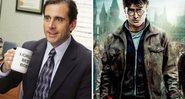 Steve Carell como Michael Scott em The Office (Foto: Reprodução/ Comedy Central) e Harry Potter e as Relíquias da Morte (Foto: Divulgação / Warner)