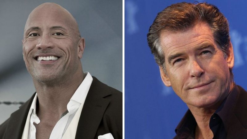 Dwayne "The Rock" Johnson (Foto: Richard Shotwell / Invision / AP) e Pierce Brosnan (Foto: Sean Gallup/Getty Images)