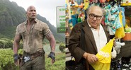 The Rock em Jumanji e Danny DeVito em Wiener Dog (Foto 1: Reprodução / Sony e Foto 2: Reprodução / IFC)