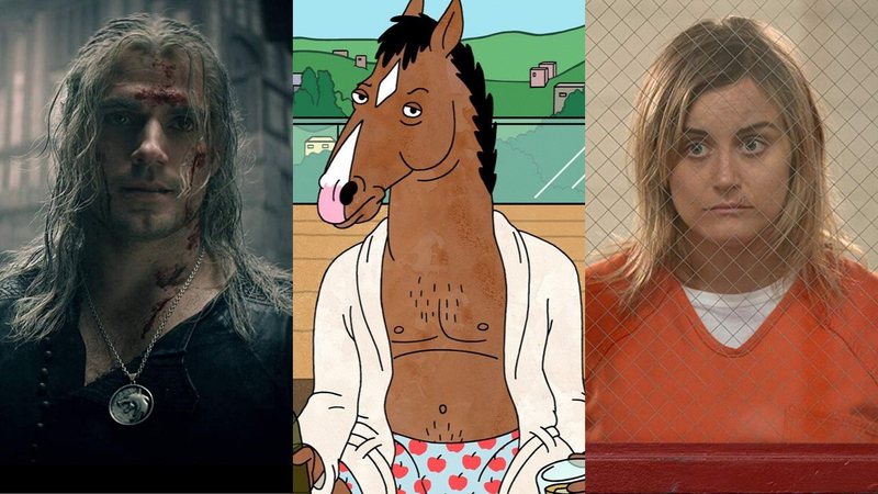 The Witcher, Bojack Horseman e Orange Is the New Black (Fotos: Reprodução/Divulgação)