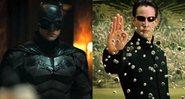 Robert Pattinson como Batman (Foto: Reprodução/YouTube) e Keanu Reeves como Neo (Foto: Reprodução/ Warner)