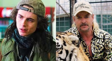 Timothée Chalamet em Don't Look Up e Joe Exotic (Fotos: Divulgação)