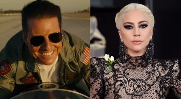 Tom Cruise em Top Gun (Foto: Reprodução), Lady Gaga no Grammy (Foto: Jamie Mccarthy / Getty Images)