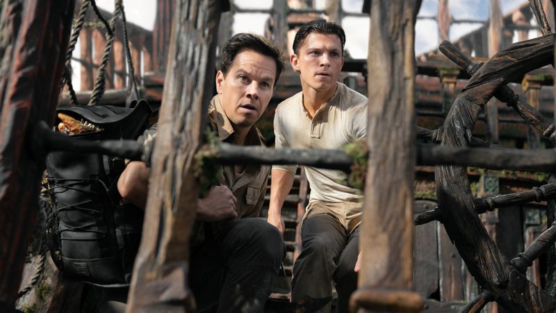 Tom Holland e Mark Wahlberg em Uncharted (Foto: Divulgação / Sony Pictures)