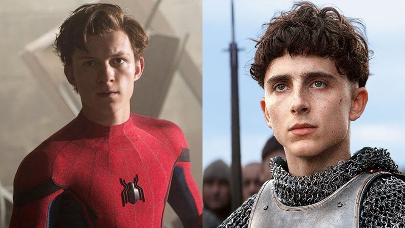 Montagem de Tom Holland e Timothée Chalamet (Foto: Reprodução)