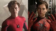 Tom Holland em Homem-Aranha: De Volta ao Lar (Foto: Reprodução / Marvel) / Tobey Maguire como Homem-Aranha (Foto: Reprodução)