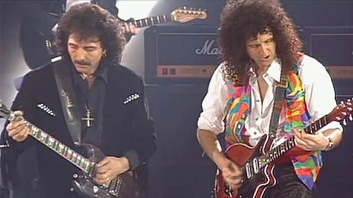 Tony Iommi e Brian May (Foto: reprodução/ vídeo)