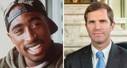 Tupac e Andy Beshear (Foto 1: AP e Foto 2: Divulgação do governo de Kentucky)