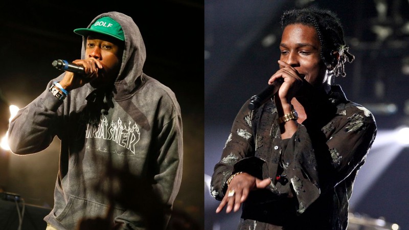 Tyler, the Creator e A$AP Rocky (Foto 1: Jack Plunkett/AP | Foto 2: Andy Kropa/AP)