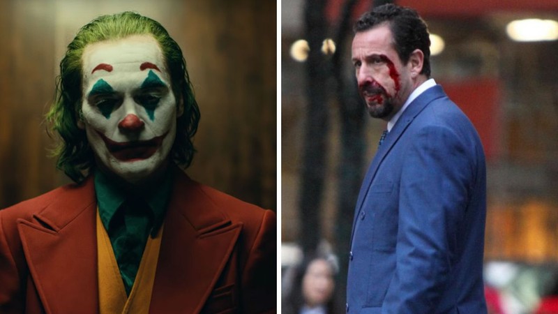 Joaquin Phoenix como Coringa e Adam Sandler em Uncut Gems (Fotos: Reprodução)