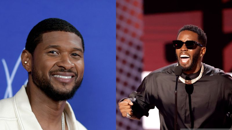 Usher (Foto: Marcus Igram / Getty Images) e Sean "Diddy" Combs (Foto: Kevin Winter / Getty Images)