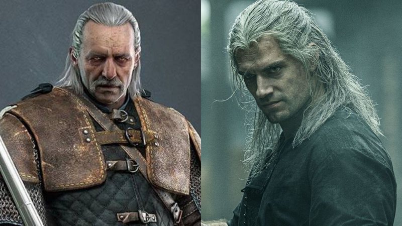 Vesemir e Geralt (Foto 1: Reprodução | Foto 2: Reprodução)