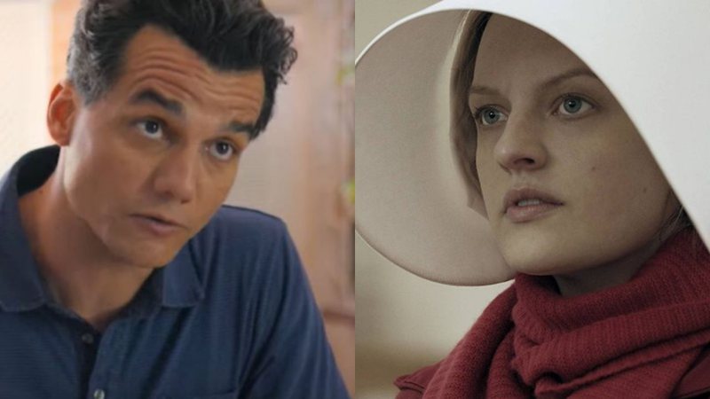 Wagner Moura em Wasp Network: Rede de Espiões (Foto: Reprodução/Youtube) e Elisabeth Moss em The Handmaid's Tale (Foto: Divulgação)