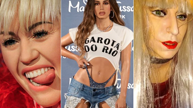 Anitta revela estátua de cera em Nova York; ao lado dela, réplicas de Miley Cyrus e de Lady Gaga - Divulgação