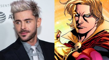 Zac Efron e Adam Warlock (Foto 1: Brent N. Clarke/AP Images | Foto 2: Divulgação)