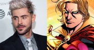 Zac Efron e Adam Warlock (Foto 1: Brent N. Clarke/AP Images | Foto 2: Divulgação)