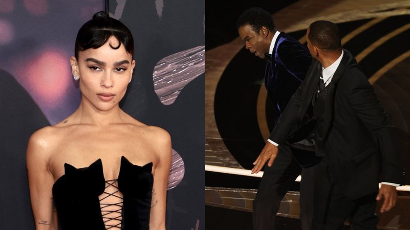 Zoë Kravitz (Foto: Dimitrios Kambouris / Getty Images) | Will Smith agride Chris Rock em cerimônia do Oscar 2022 (Foto: Neilson Barnard /Getty Images)