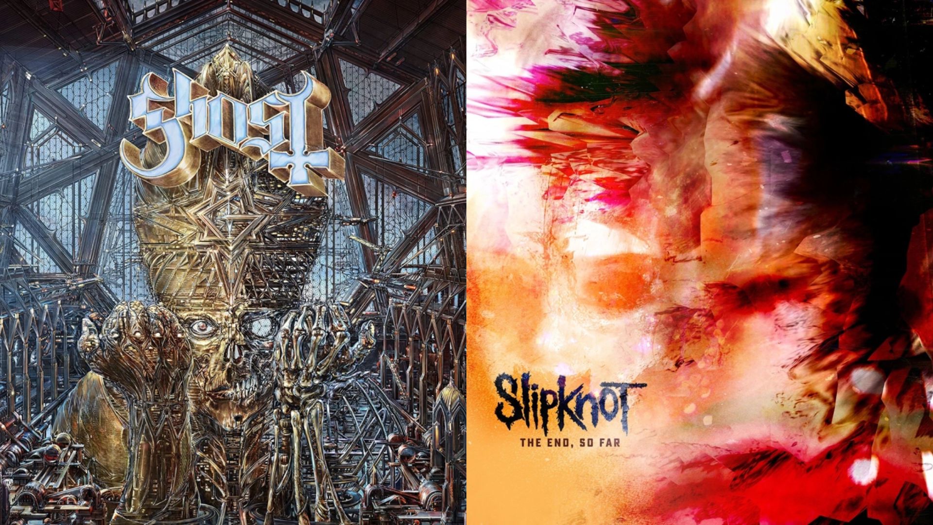 Discos de Ghost e Slipknot (Foto: Reprodição)