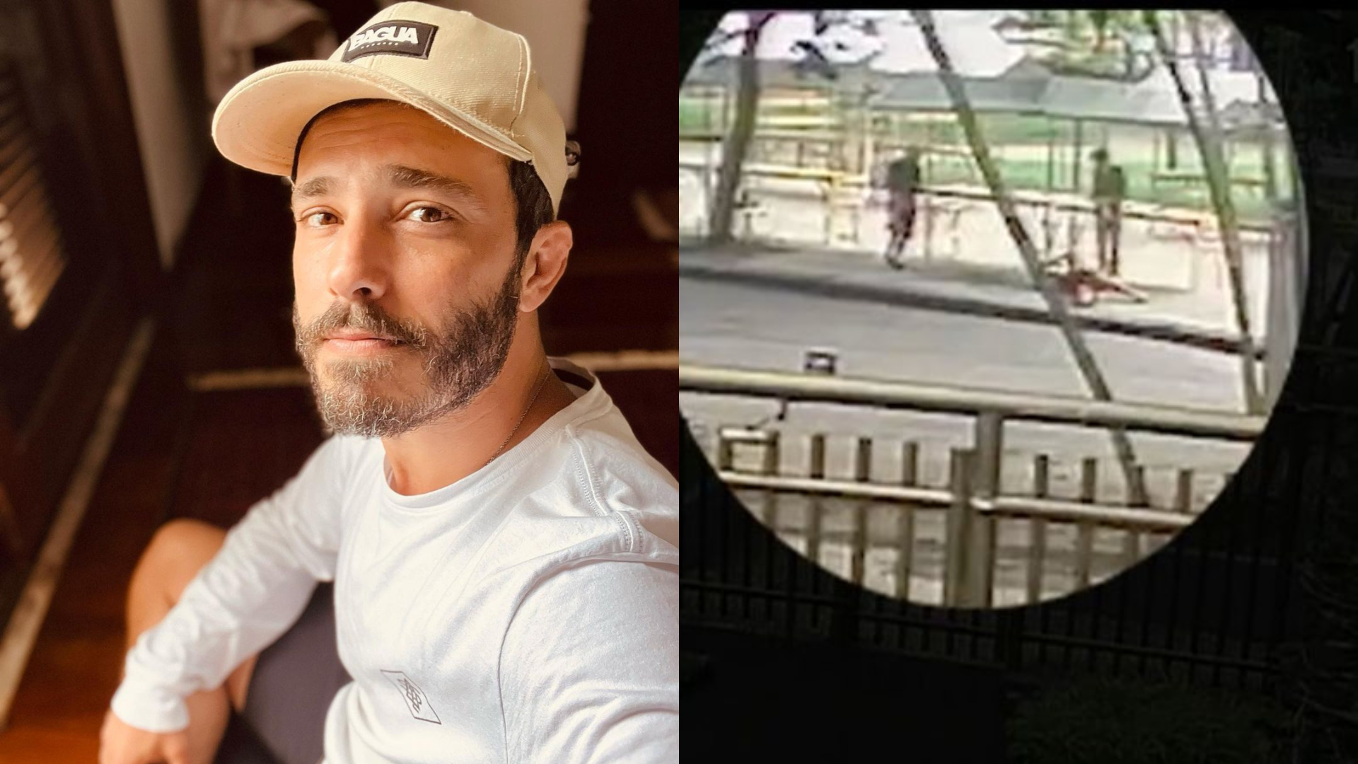 Thiago Rodrigues (Foto: Reprodução/ Instagram/ @euthiagorodrigues) e imagens das câmeras de segurança (Foto: Divulgação)