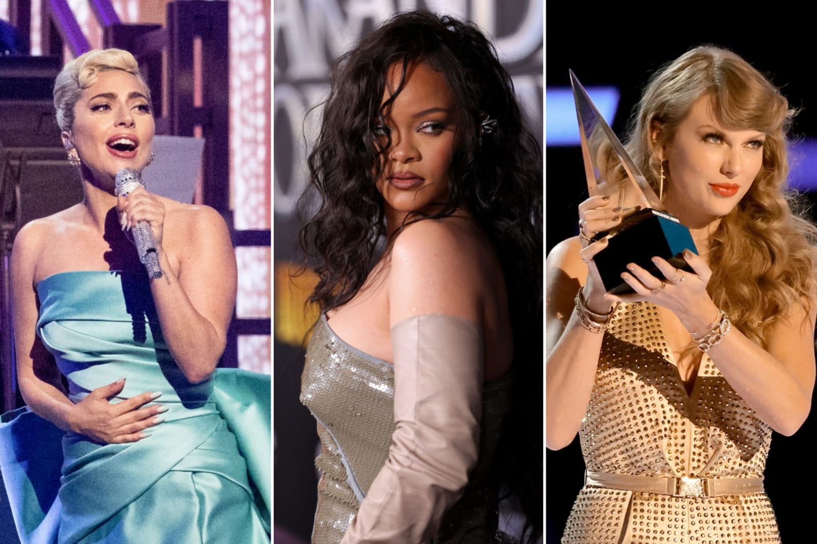 Lady Gaga, Rihanna e Taylor Swift disputam categoria no Globo de Ouro (Getty Images)