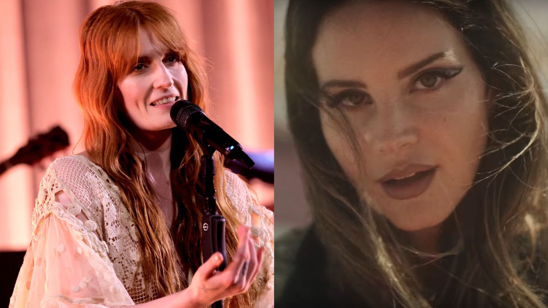 Florence Welch (Foto: Kevin Winter/Getty Images), Lana Del Rey (Foto: Reprodução / YouTube)