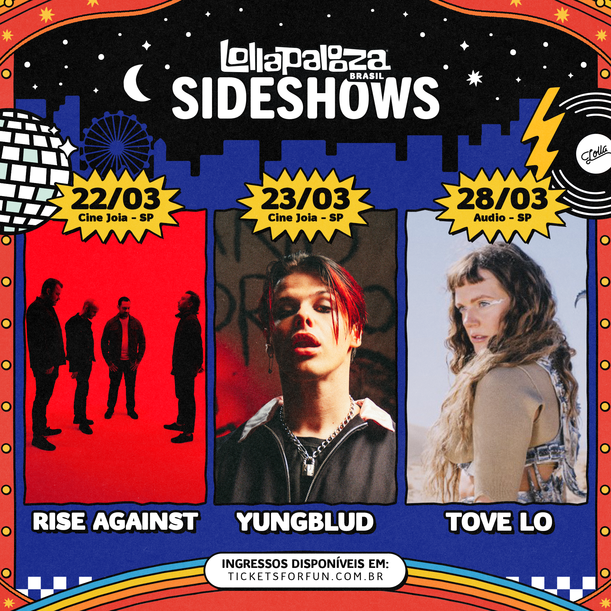 Tove Lo, YUNGBLUD e Rise Against têm sideshows confirmados no Brasil (Divulgação)