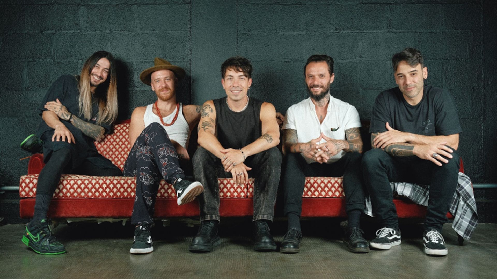 Gee Rocha, Filipe, Di Ferrero, Conrado Grandino e Daniel Weksler - integrantes do NX Zero (Foto: César Ovalle)