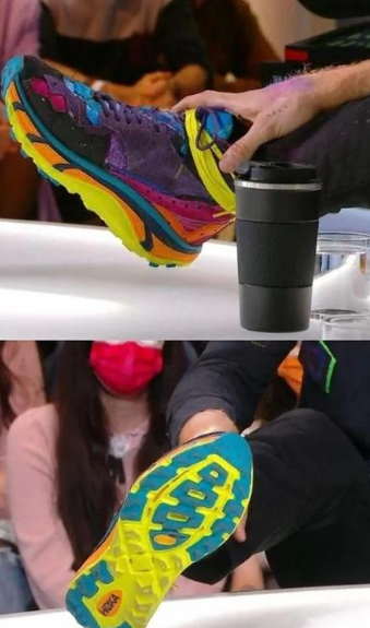 Tênis reciclado de Chris Martin (Foto: reprodução/Quotidien)