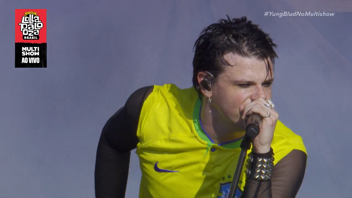 Yungblud no Lollapalooza Brasil em março (Foto: reprodução/ Multishow)