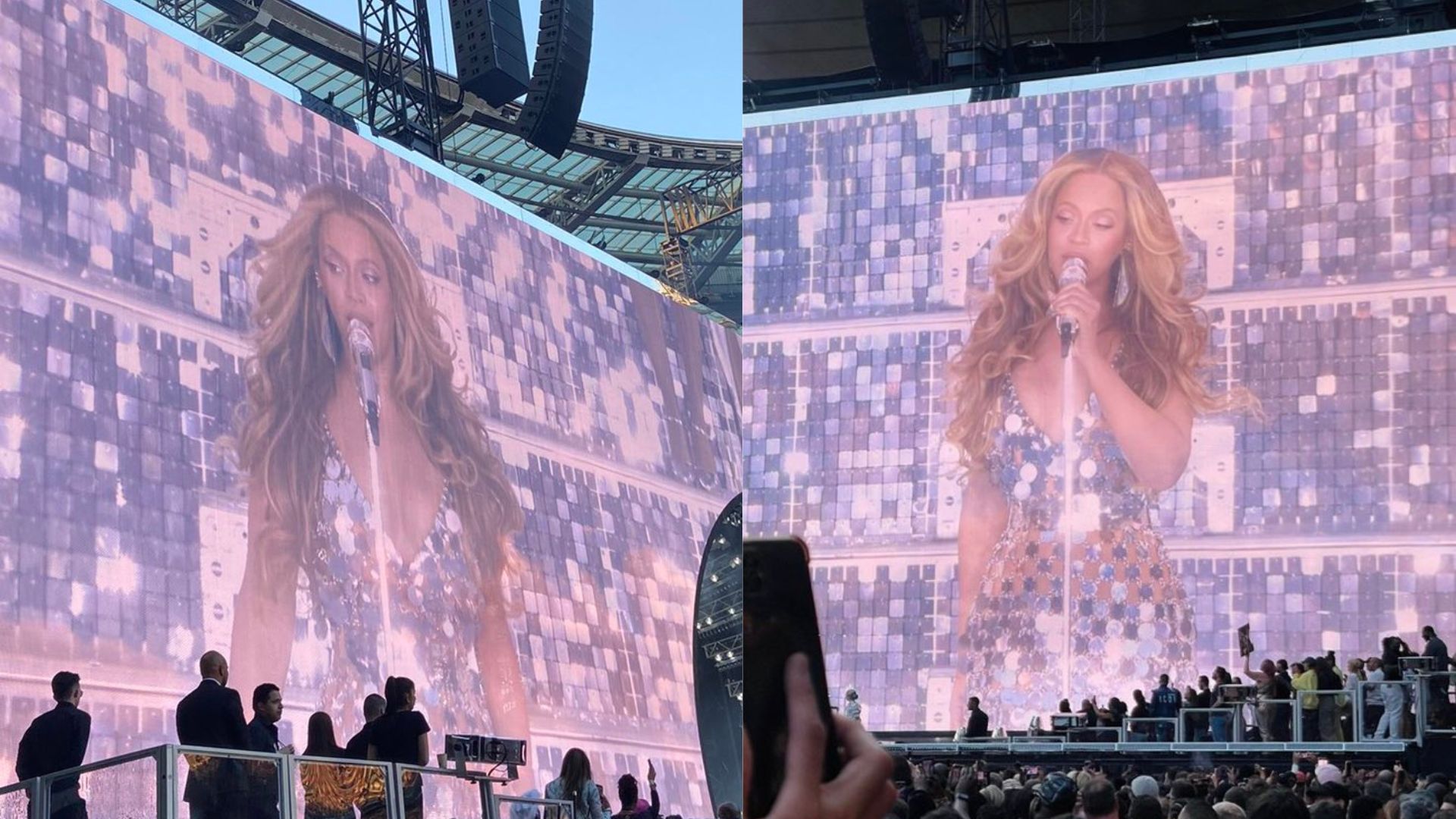 Beyoncé durante show da turnê Renaissance em Paris (Foto: reprodução/redes sociais)