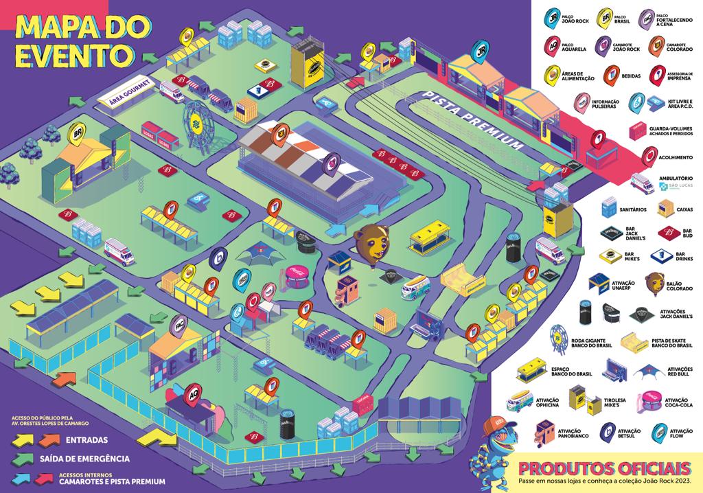 Mapa do João Rock 2023